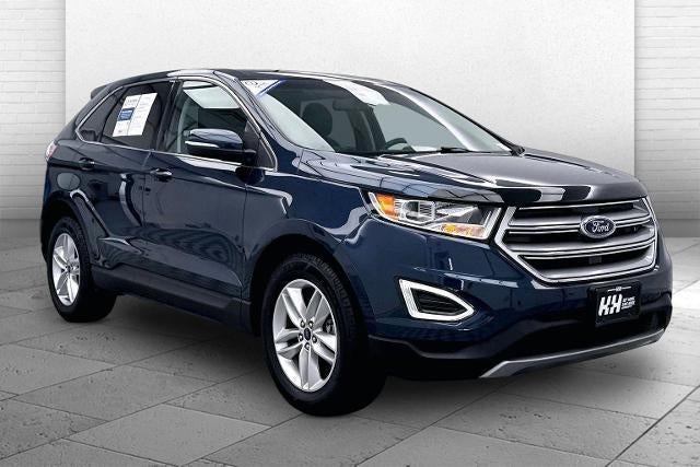 2017 Ford Edge SEL in Blue — front three-quarter view
