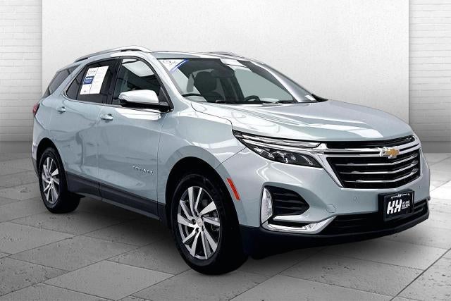 2022 Chevrolet Equinox Premier in Seaglass Blue Metallic — front three-quarter view