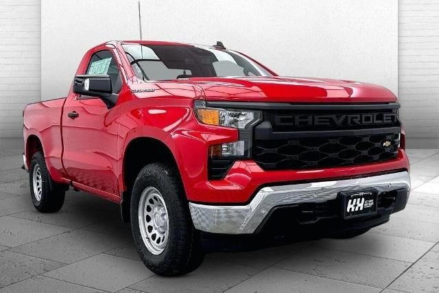 2026 Chevrolet Silverado 1500 WT in Red Hot — front three-quarter view