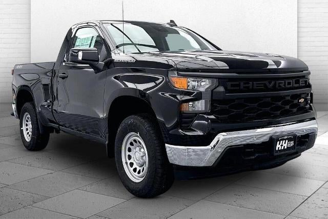 2026 Chevrolet Silverado 1500 WT in Black — front three-quarter view