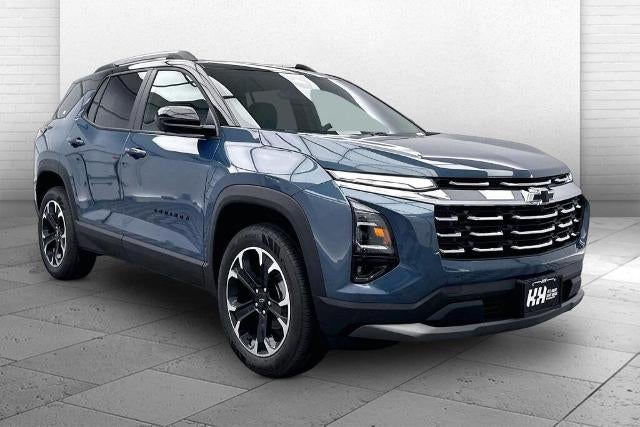 2027 Chevrolet Equinox AWD LT in Lakeshore Blue Metallic — front three-quarter view