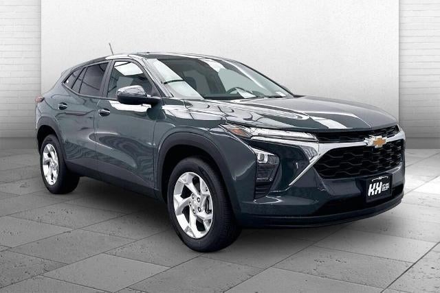 2026 Chevrolet Trax LS in Cypress Gray — front three-quarter view